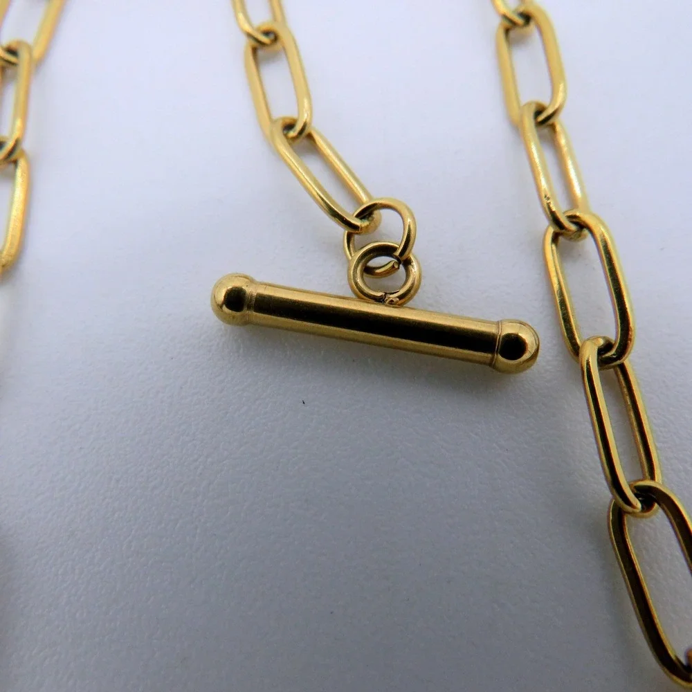Gold Tone‎ Paperclip Link Chain 128